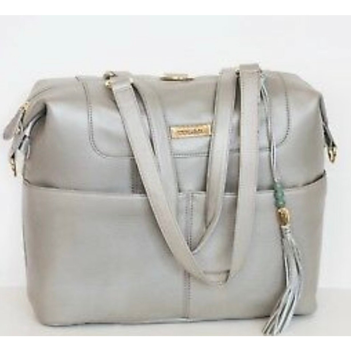 Htf Retired Leather Lily Jade Galena Shaylee Gold Purse/Backpack Diaper Bag